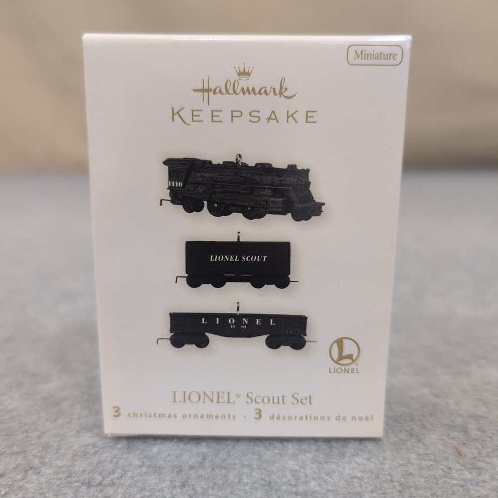 Hallmark Keepsake Miniature Lionel Scout Set 3 Christmas Ornaments 2010 - Picture 1 of 3